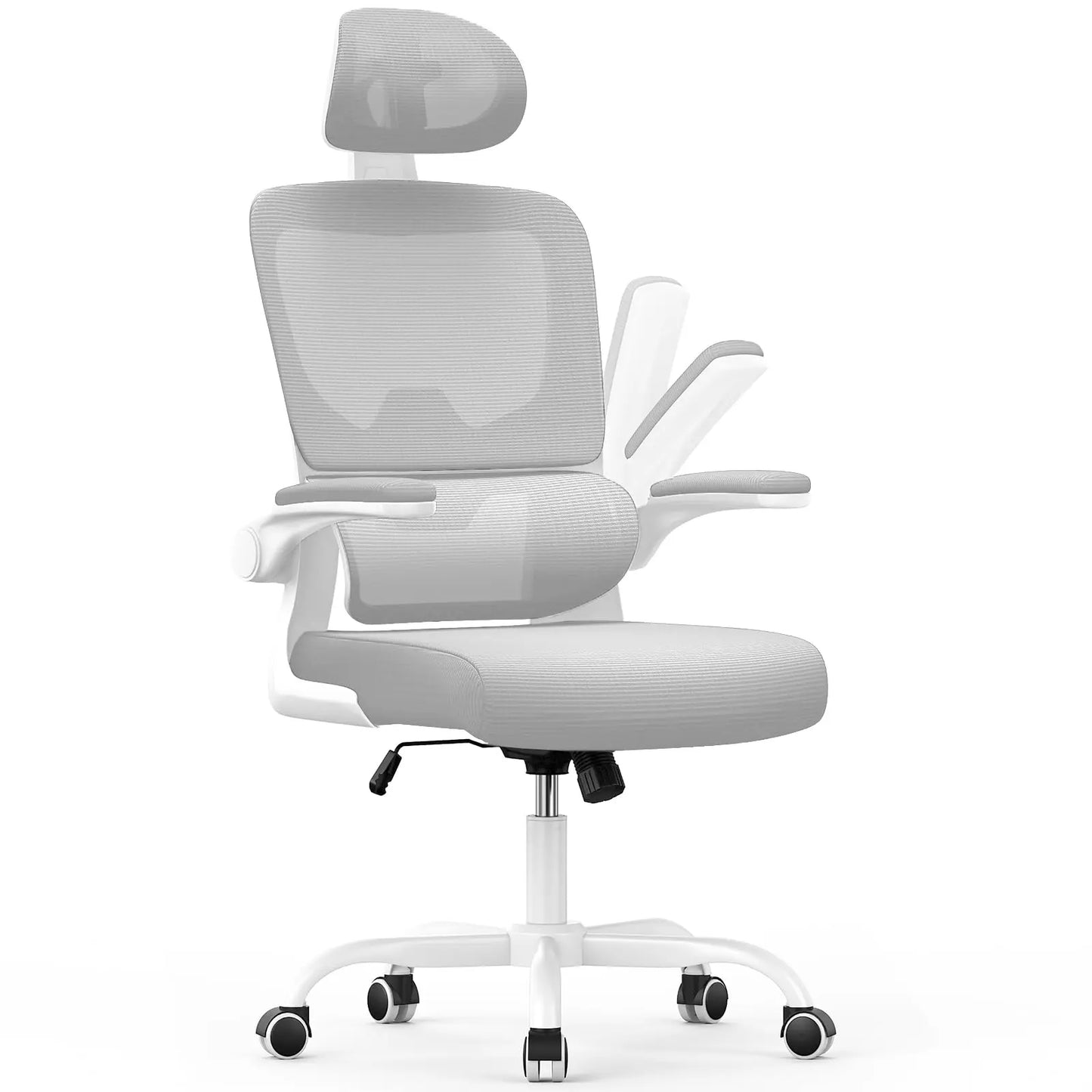 Ergonomic Office Chair with Lumbar Support – Adjustable Headrest & Flip-Up Armrests