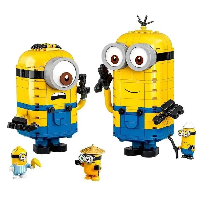 Hot Toys Despicable Me Mini Cute Play Puzzle Built Minion Building Block Brick Compatible 75551 DIY Model Decorations Kids Gift