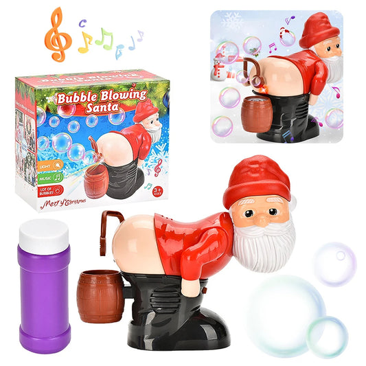 Christmas Santa Claus Bubble Blower with Music Funny Automatic Fart Bubble Blower Toy Bubble Maker Christmas Stocking Stuffers