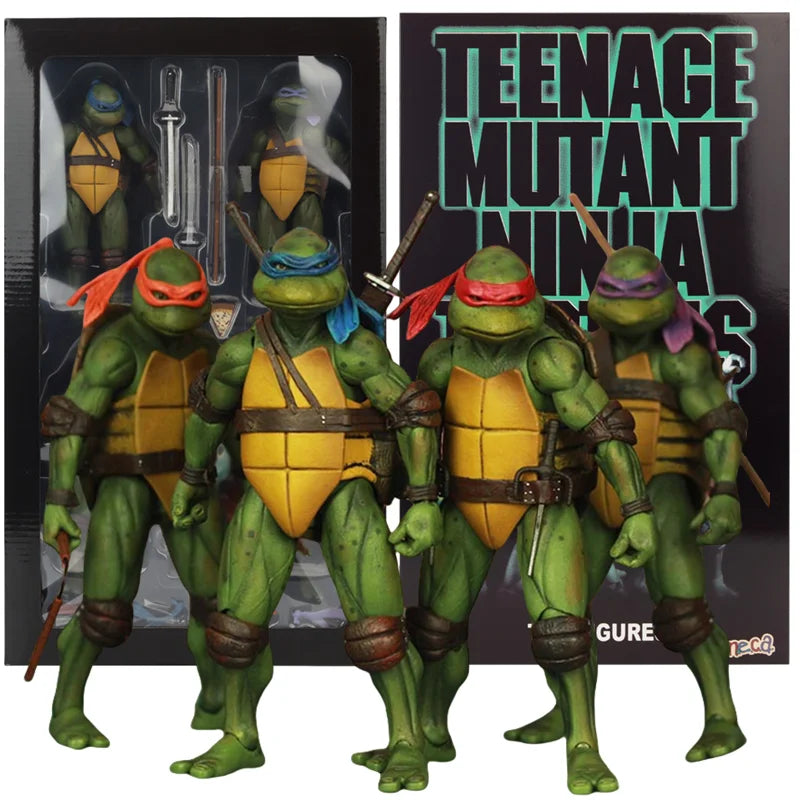 NECA 4pcs Teenage Mutant Ninja Turtles Action Figure TMNT Edition Movable Movies Model Turtle Ninja Anime Kids For Toy Doll Gift