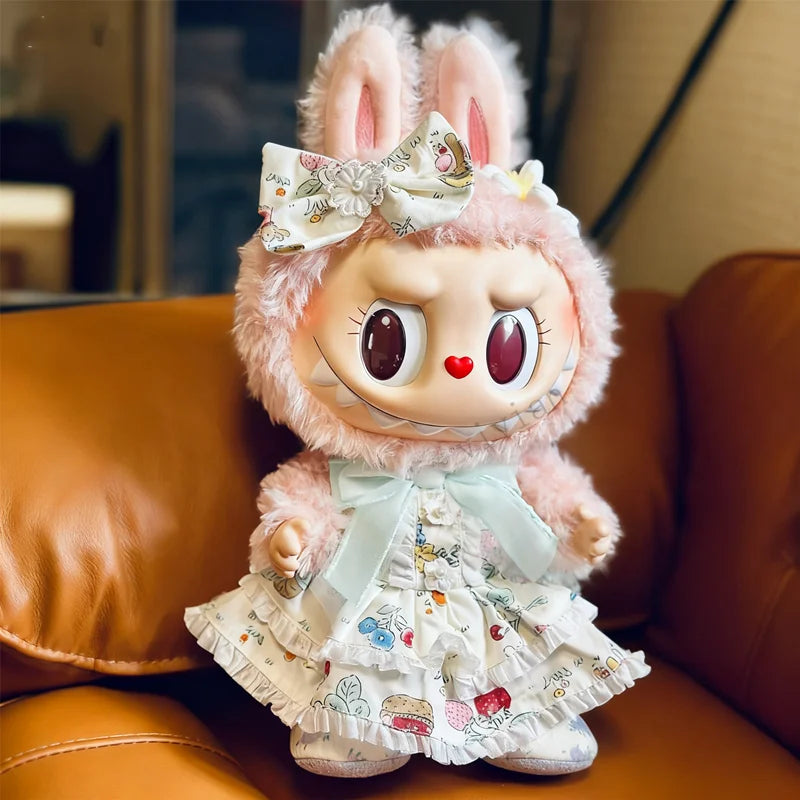 Sweetheart Dress Outfit for 38cm Labubu – Cute Clothing Set for MOKOKO Dolls, Plush Accessories & Gift Ropa Labubu