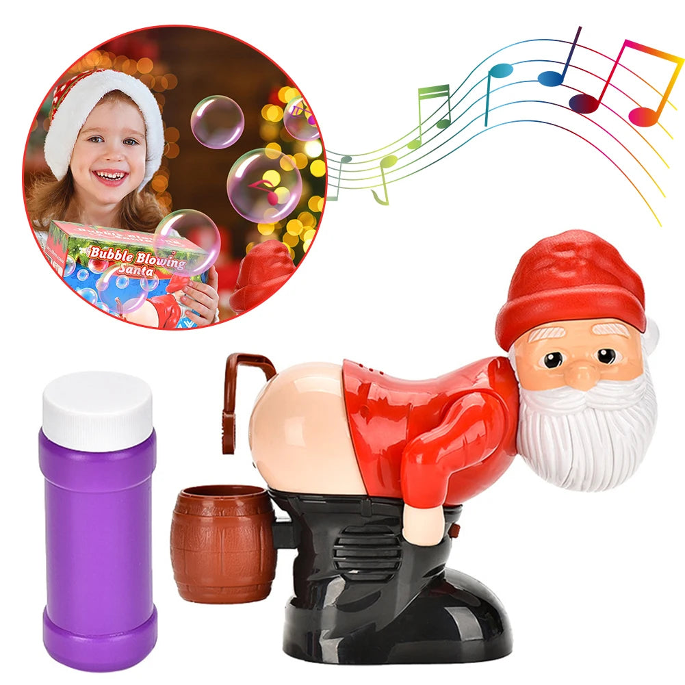 Christmas Santa Claus Bubble Blower with Music Funny Automatic Fart Bubble Blower Toy Bubble Maker Christmas Stocking Stuffers