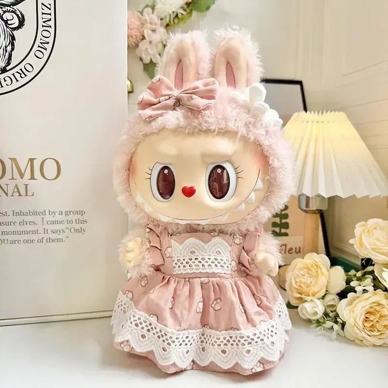 Sweetheart Dress Outfit for 38cm Labubu – Cute Clothing Set for MOKOKO Dolls, Plush Accessories & Gift Ropa Labubu