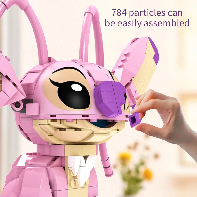 New Stitch Angel CP Building Blocks 2025 - Large Piece Cartoon Toys with Moving Ears Kids Assembly Gift for Boys Girls Birthday