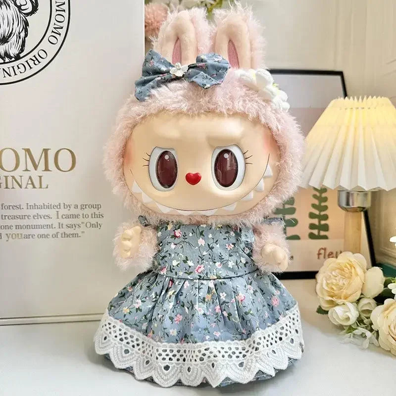 Sweetheart Dress Outfit for 38cm Labubu – Cute Clothing Set for MOKOKO Dolls, Plush Accessories & Gift Ropa Labubu