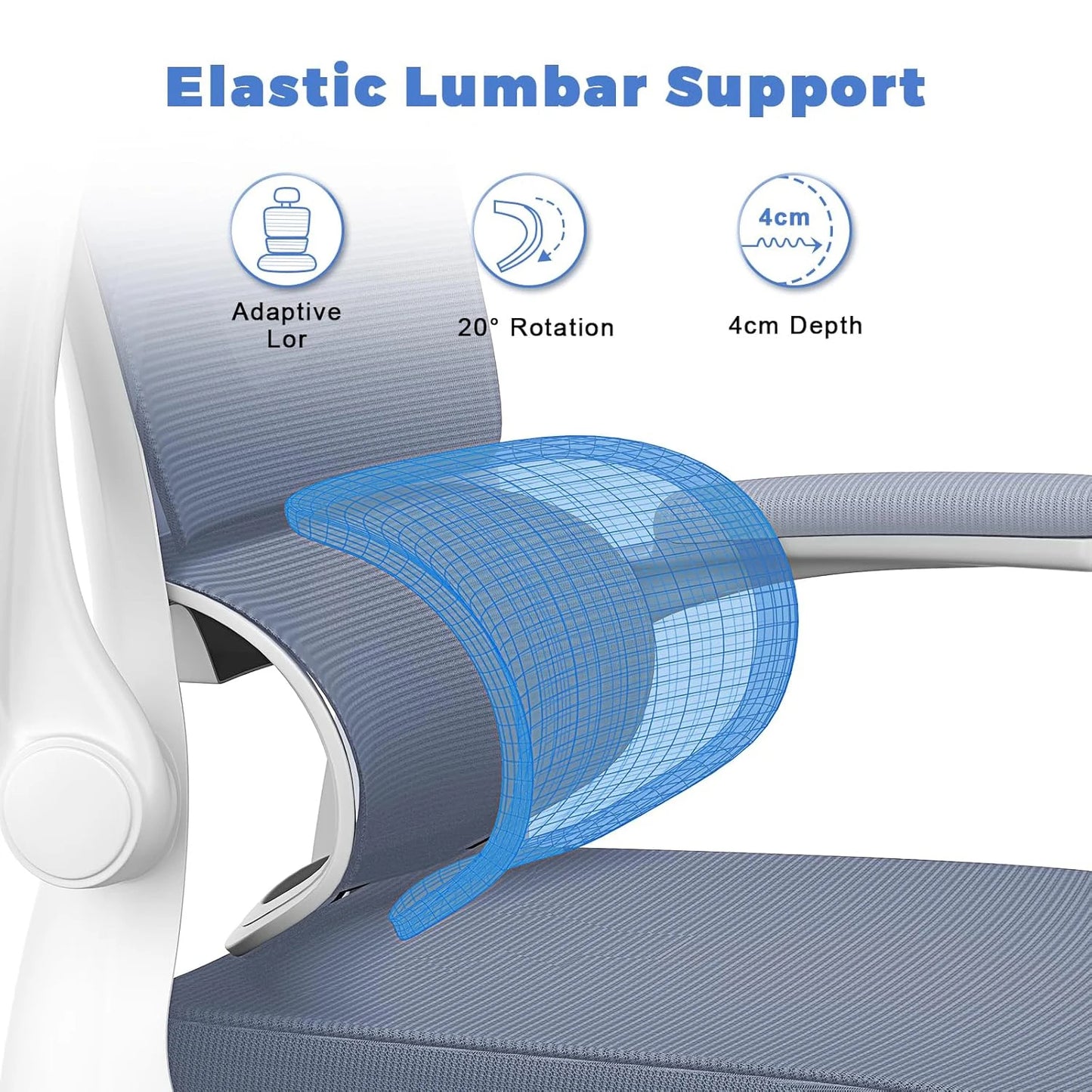 Ergonomic Office Chair with Lumbar Support – Adjustable Headrest & Flip-Up Armrests