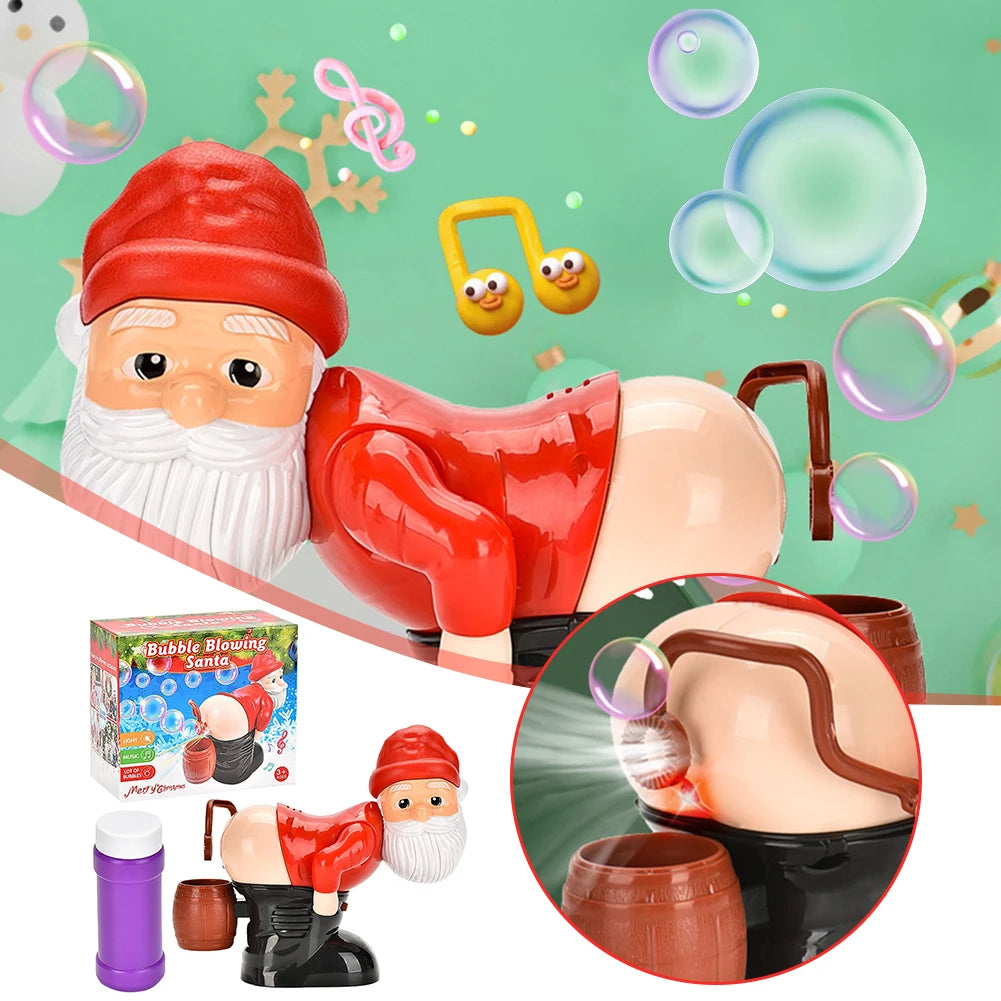 Christmas Santa Claus Bubble Blower with Music Funny Automatic Fart Bubble Blower Toy Bubble Maker Christmas Stocking Stuffers