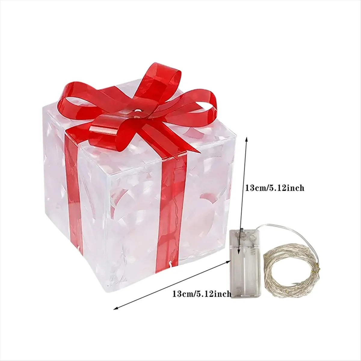 Christmas Glowing Gifts Box Decoration Ornament with Bow Lighting Box Outdoor Light Lighting Xmas 2024 Home Yard Decor A