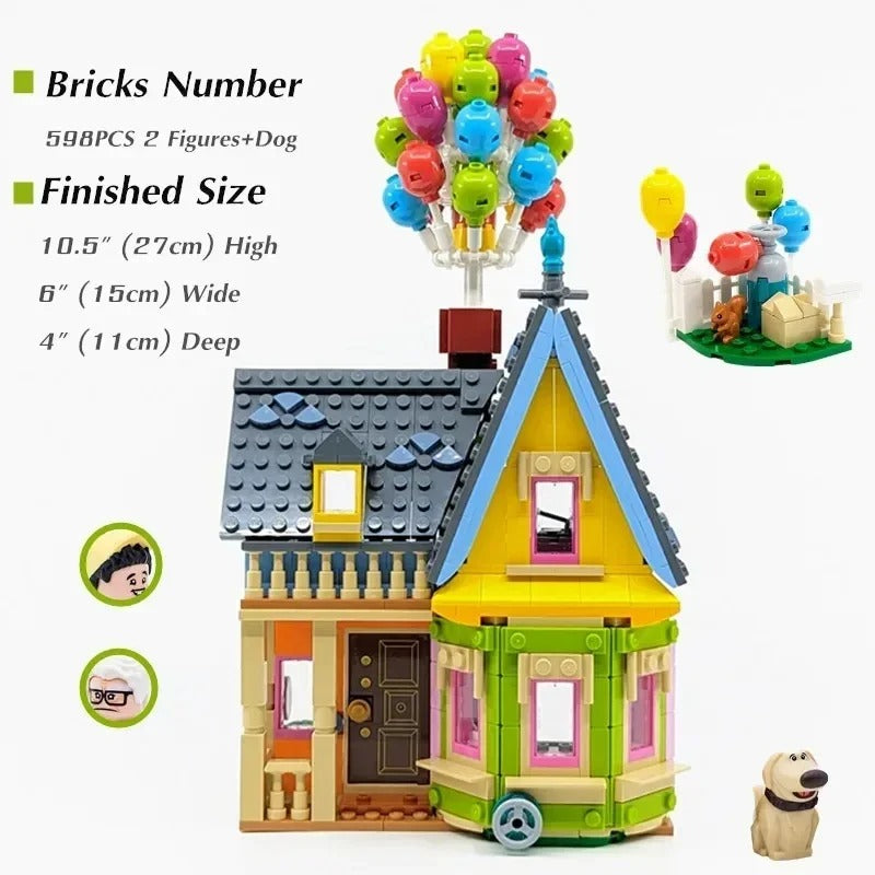 Up House Building Blocks Movie Travels Of Flying House Construction Model Kit Toys For Boys Birthday Gifts Home Decoration