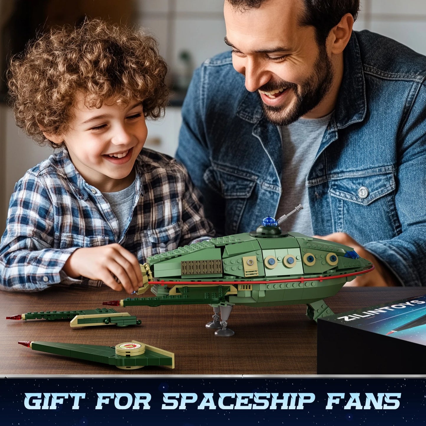 928PCS Spaceship Building Blocks Set Creative Futures Planets Ship Express Boat Model Bricks Toys Birthday Gifts for Kids Boys