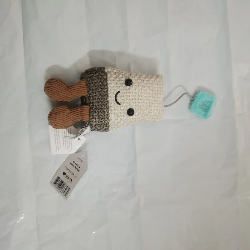 Limited Edition Tea Bag Cartoon Cat & Dog Doll – Interactive Plush Toy for Kids & Pets, Cute Gift for Birthday, Christmas & Halloween