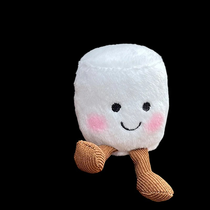 Cute Marshmallow Cotton Candy Keychain – Soft Two-Tone Bag Charm Pendant – Kawaii Accessories for Girls, Dolls & Xmas Gifts