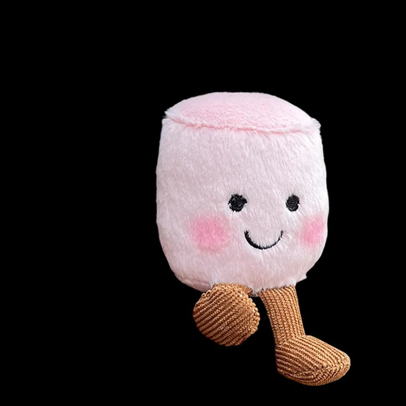 Cute Marshmallow Cotton Candy Keychain – Soft Two-Tone Bag Charm Pendant – Kawaii Accessories for Girls, Dolls & Xmas Gifts